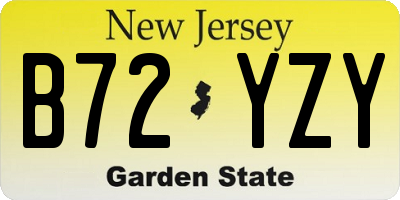 NJ license plate B72YZY