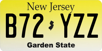 NJ license plate B72YZZ
