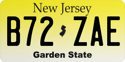 NJ license plate B72ZAE