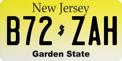 NJ license plate B72ZAH