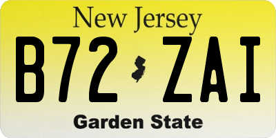 NJ license plate B72ZAI