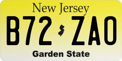 NJ license plate B72ZAO