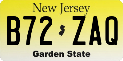NJ license plate B72ZAQ