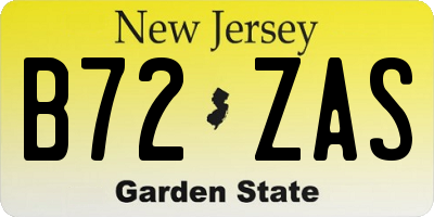 NJ license plate B72ZAS