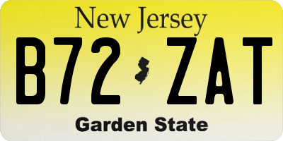 NJ license plate B72ZAT