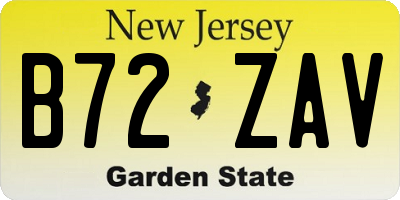 NJ license plate B72ZAV