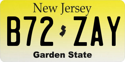 NJ license plate B72ZAY