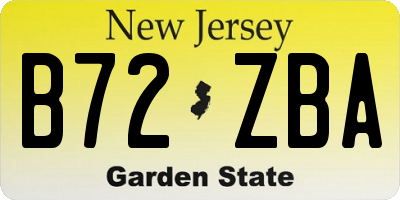 NJ license plate B72ZBA