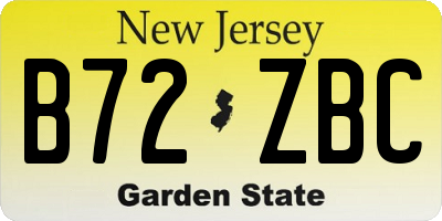 NJ license plate B72ZBC