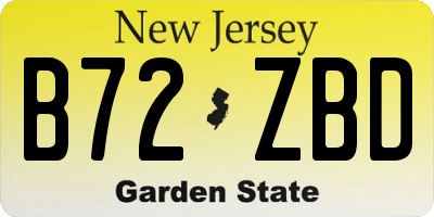NJ license plate B72ZBD