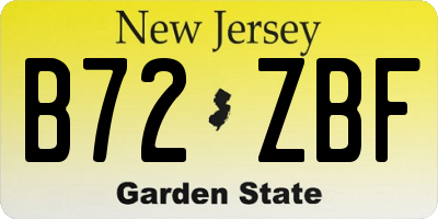 NJ license plate B72ZBF