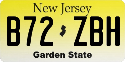 NJ license plate B72ZBH