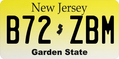 NJ license plate B72ZBM
