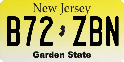 NJ license plate B72ZBN