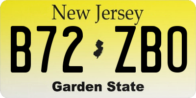 NJ license plate B72ZBO