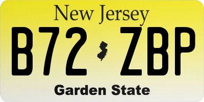NJ license plate B72ZBP