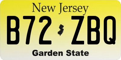 NJ license plate B72ZBQ