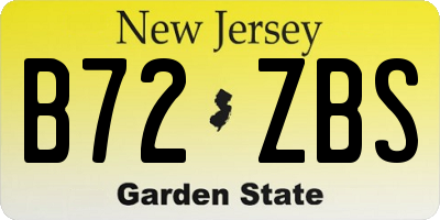 NJ license plate B72ZBS