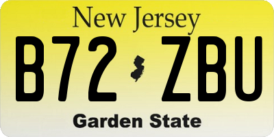 NJ license plate B72ZBU
