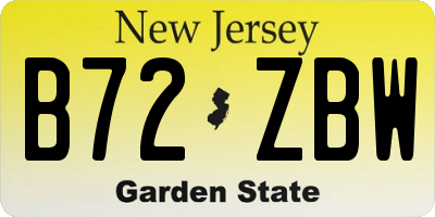 NJ license plate B72ZBW