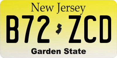 NJ license plate B72ZCD