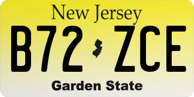 NJ license plate B72ZCE