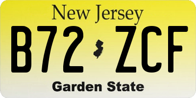 NJ license plate B72ZCF