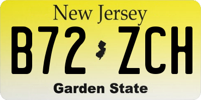 NJ license plate B72ZCH