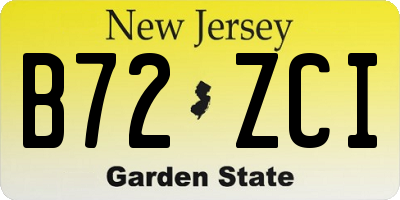 NJ license plate B72ZCI