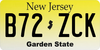 NJ license plate B72ZCK