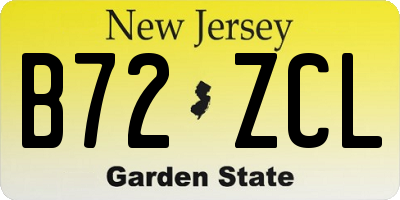 NJ license plate B72ZCL