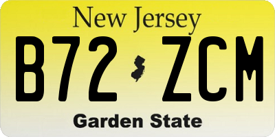 NJ license plate B72ZCM