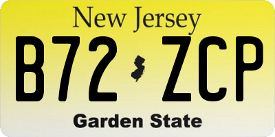 NJ license plate B72ZCP