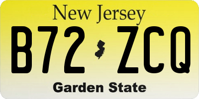NJ license plate B72ZCQ