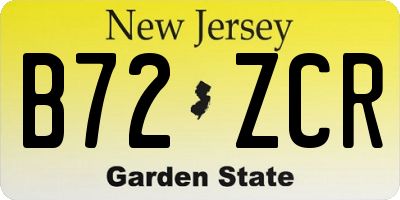 NJ license plate B72ZCR