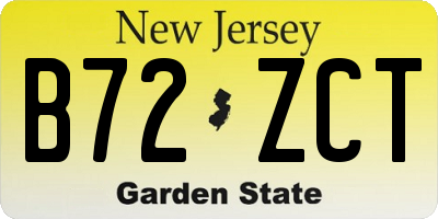 NJ license plate B72ZCT