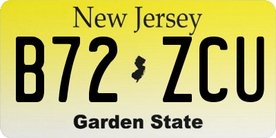 NJ license plate B72ZCU