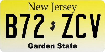 NJ license plate B72ZCV