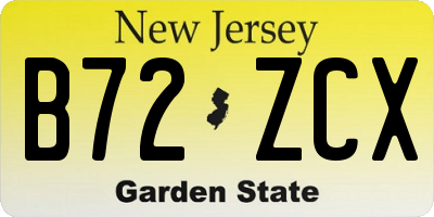 NJ license plate B72ZCX