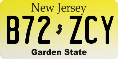 NJ license plate B72ZCY