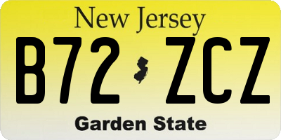 NJ license plate B72ZCZ
