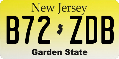NJ license plate B72ZDB