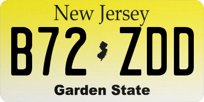 NJ license plate B72ZDD
