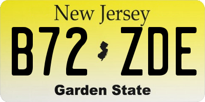 NJ license plate B72ZDE