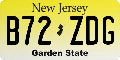 NJ license plate B72ZDG