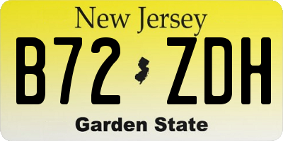 NJ license plate B72ZDH