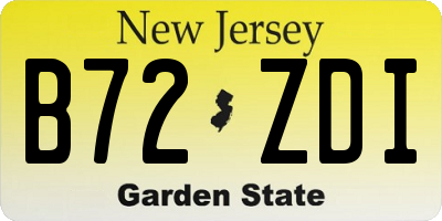 NJ license plate B72ZDI