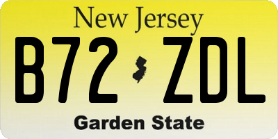 NJ license plate B72ZDL