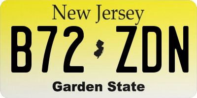 NJ license plate B72ZDN