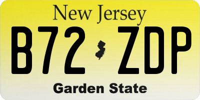 NJ license plate B72ZDP